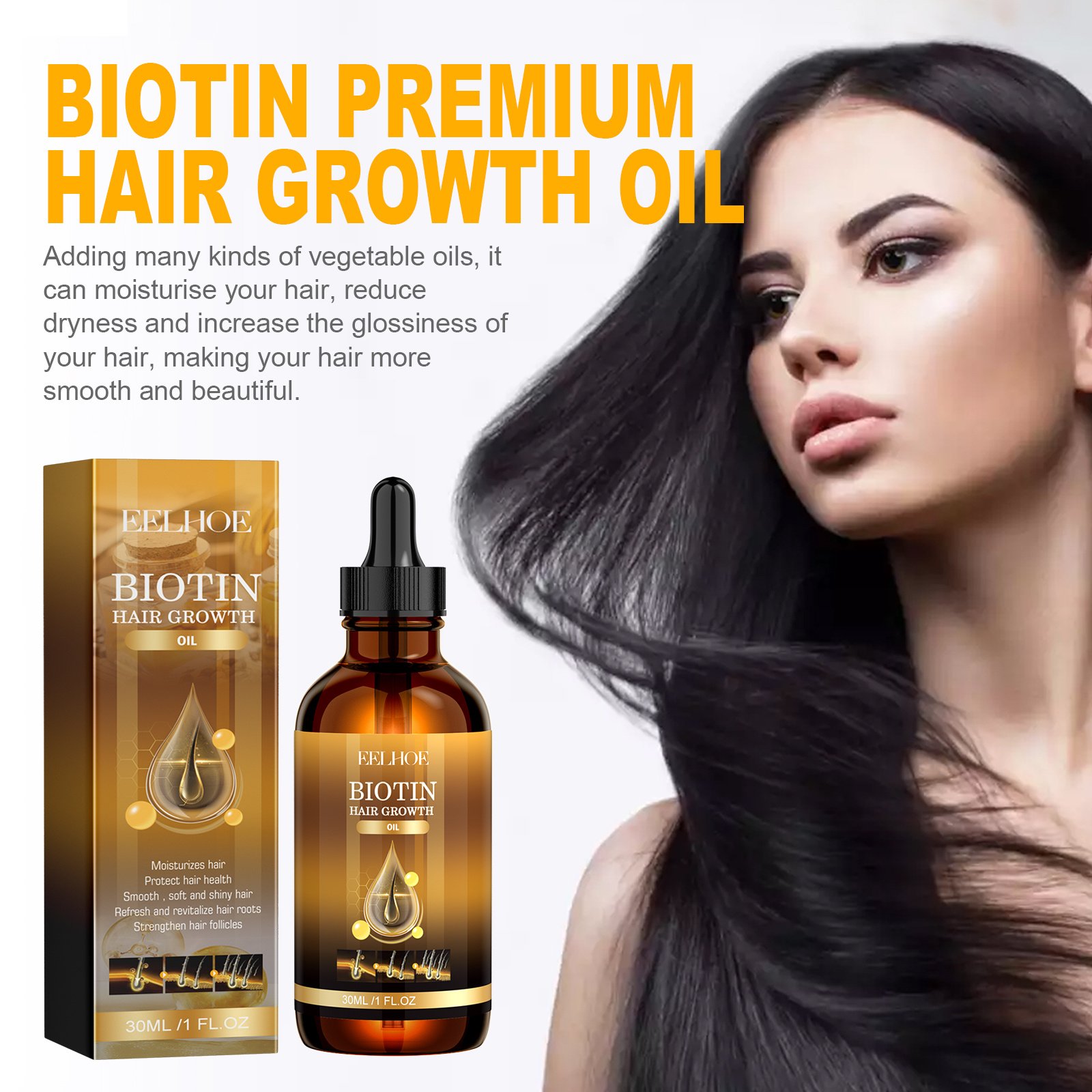 EELHOE Biotin Hair Treatment Oil Deeply Moisturizing Scalp Massage Treatment Thick And Smooth Hair Care Oil 1 EELHOE Biotin Hair Treatment Oil Deeply Moisturizing Scalp Massage Treatment Thick And Smooth Hair Care Oil