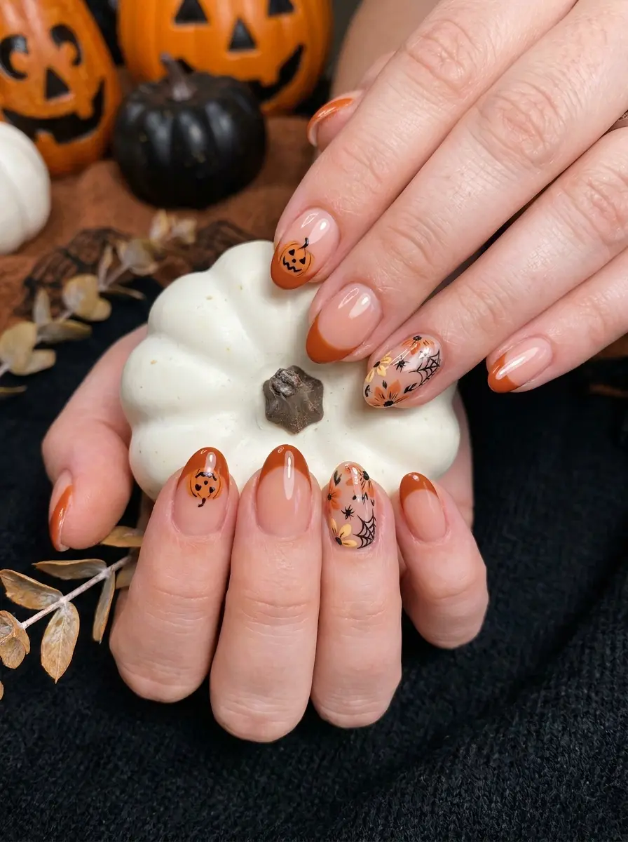 17 short halloween nail ideas that are cute spook 180
