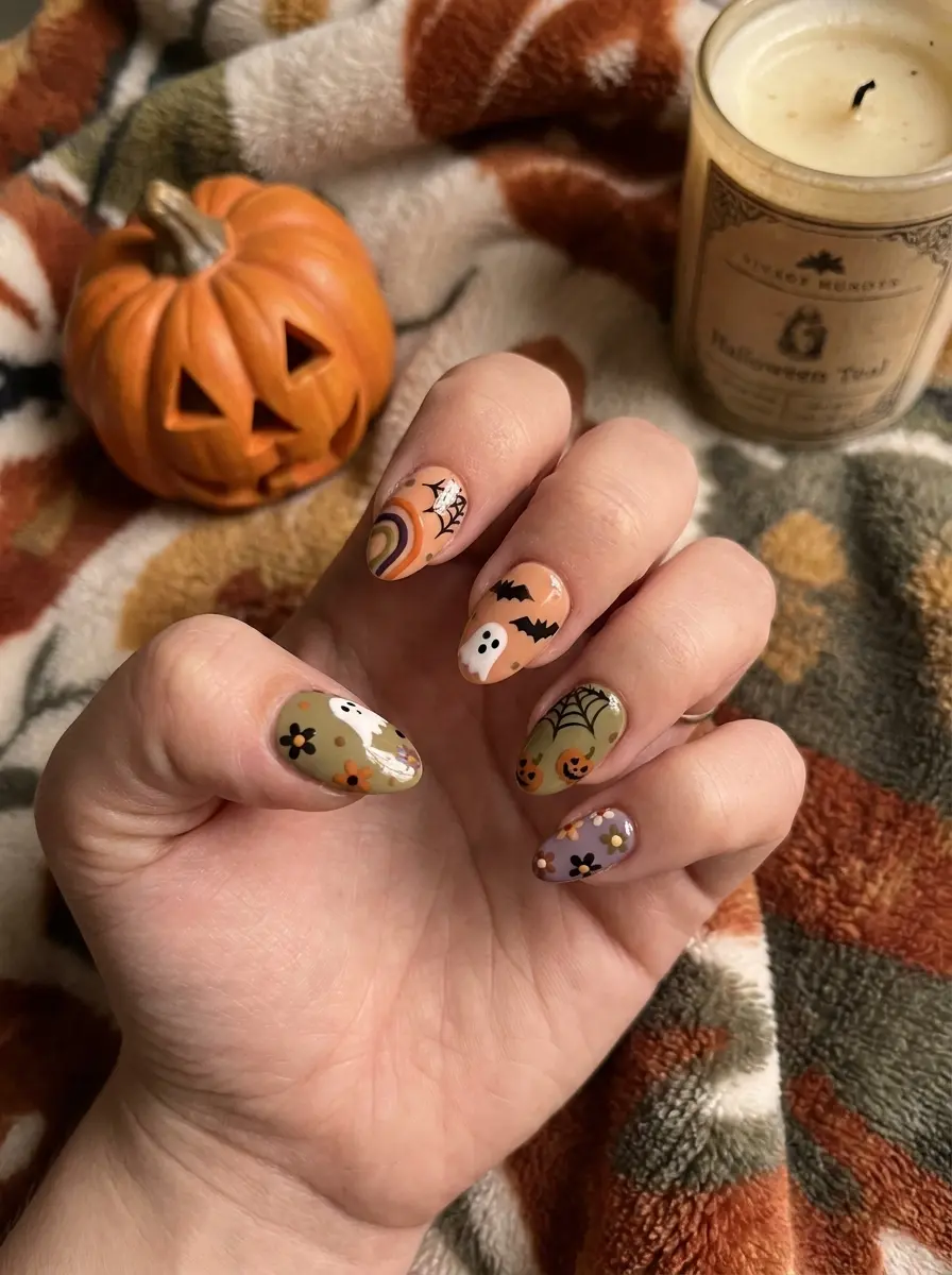 17 short halloween nail ideas that are cute spook 181