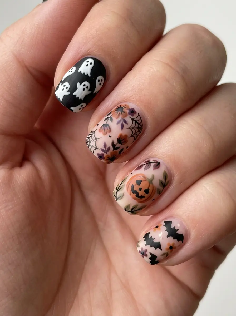 17 short halloween nail ideas that are cute spook 182