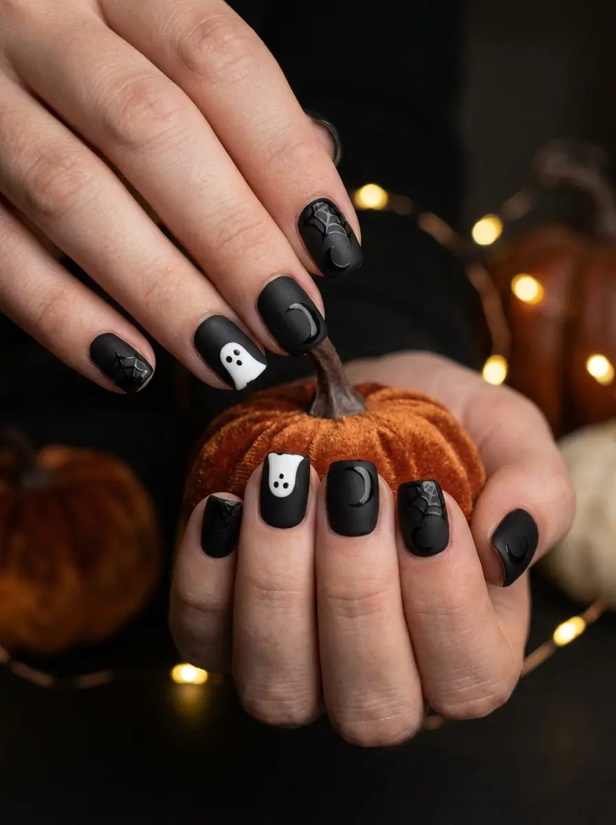 17 short halloween nail ideas that are cute spook 185