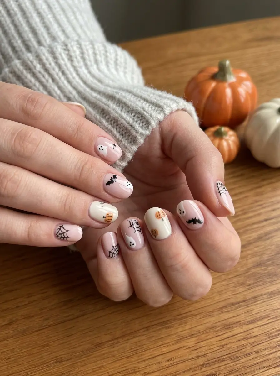17 short halloween nail ideas that are cute spook 186