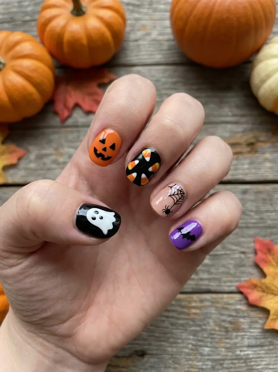17 short halloween nail ideas that are cute spook 189