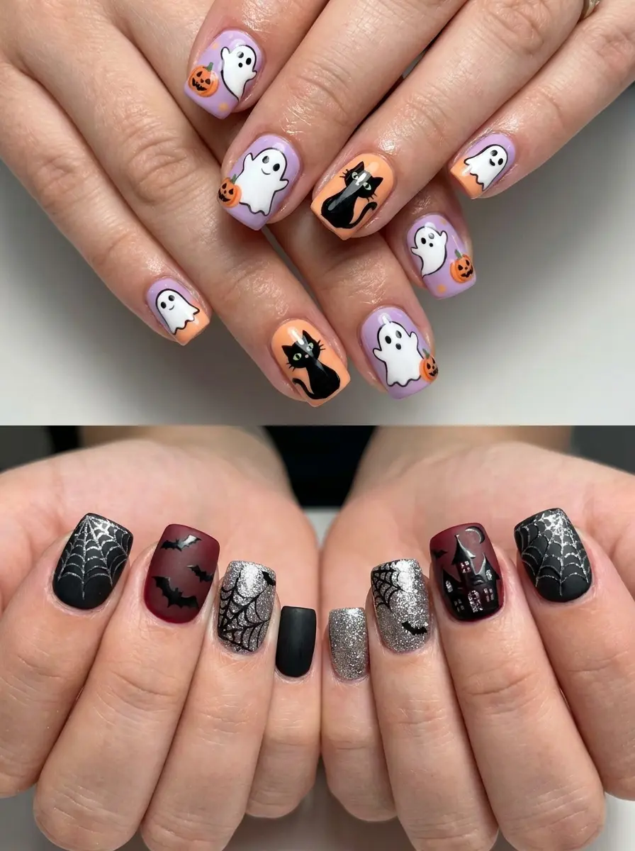 17 short halloween nail ideas that are cute spook 192