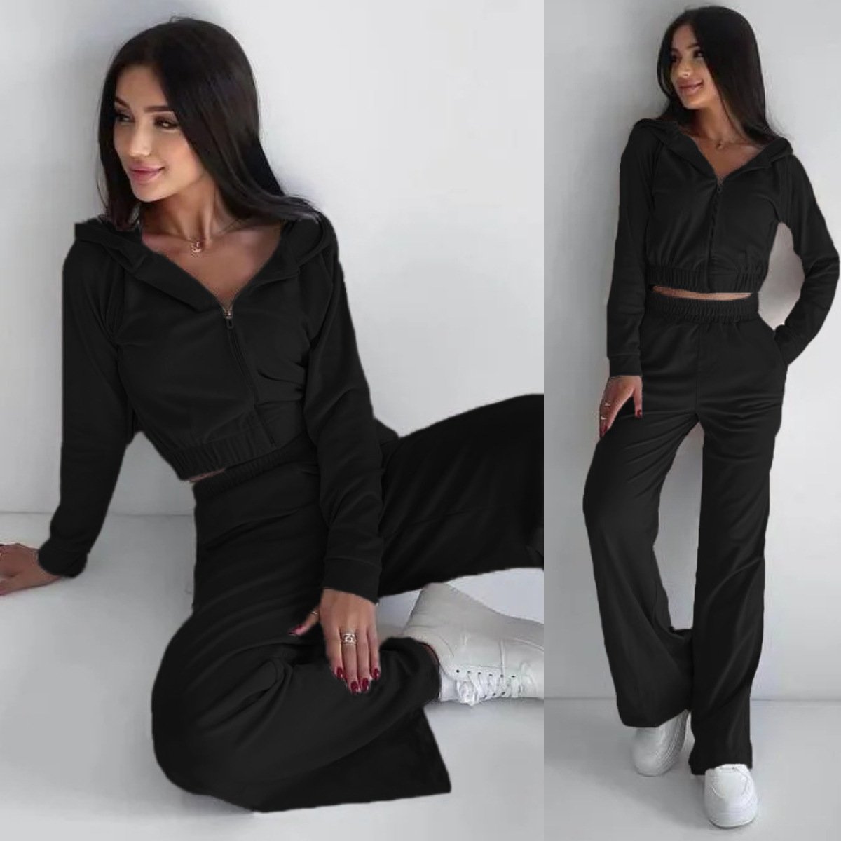 European Hat Casual Sweatshirt Outfit Two-piece Set 5 European Hat Casual Sweatshirt Outfit Two-piece Set - Image 5
