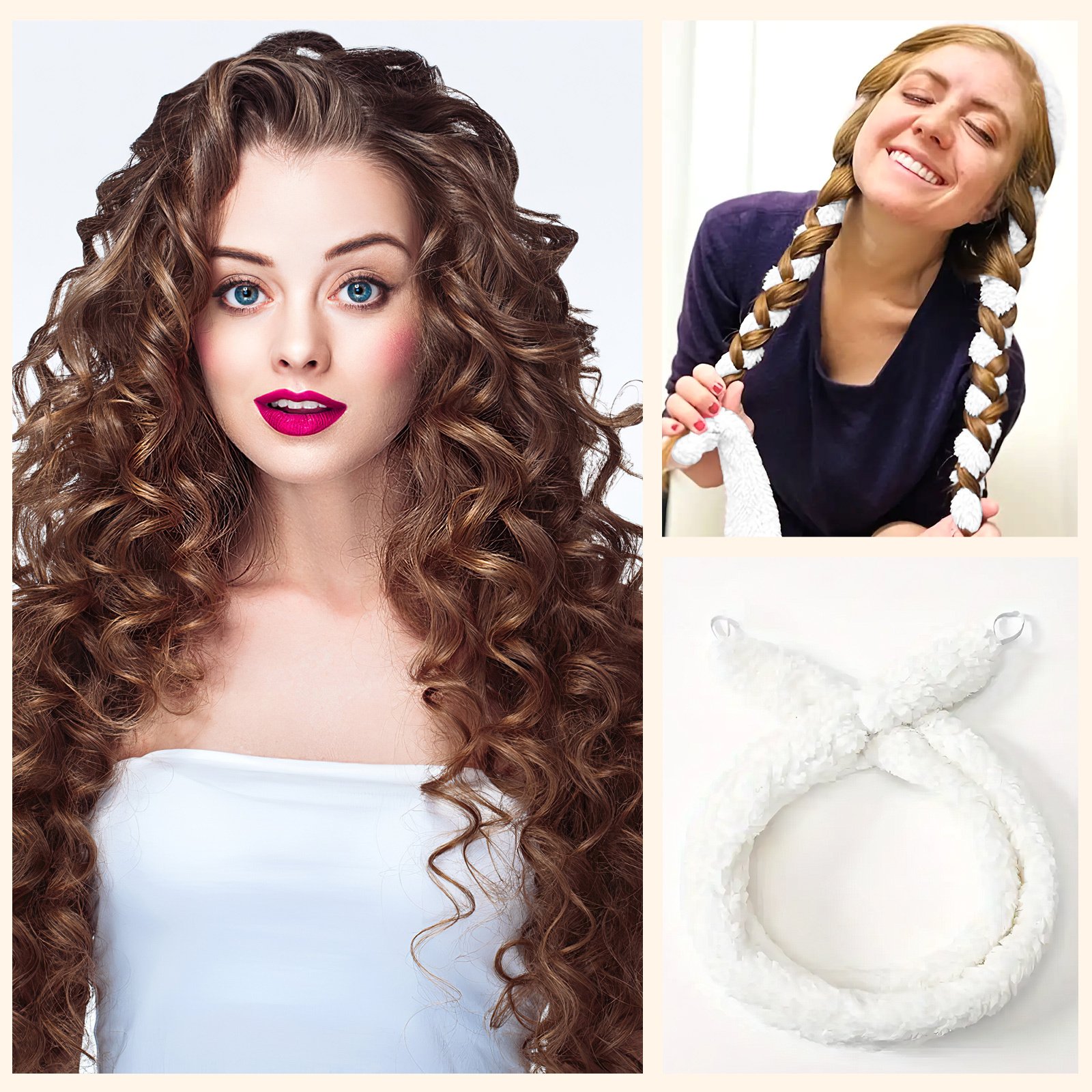 Satin Heatless Hair Curler, Lazy Natural Soft Wave DIY Heatless Curls For Sleep In Overnight, For All Hair Types 2 Satin Heatless Hair Curler, Lazy Natural Soft Wave DIY Heatless Curls For Sleep In Overnight, For All Hair Types - Image 2