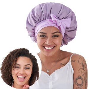 Silk Bonnet For Sleeping Women, Satin Hair Bonnet For Sleeping For Wavy Curly Natural Hair Women Men