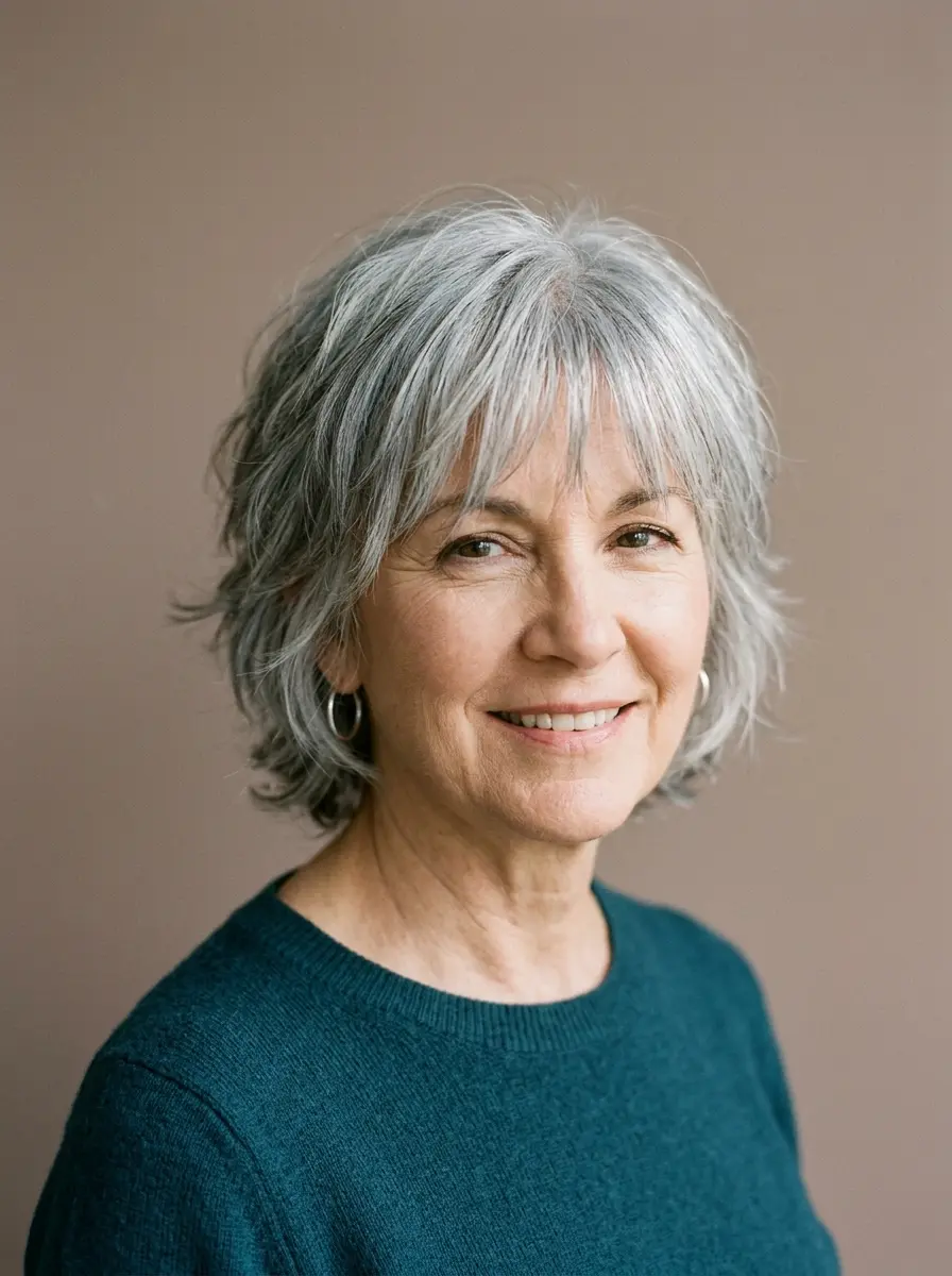 Gray shag haircut women 202606191613