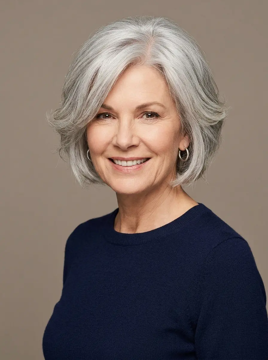 Silver shag bob haircut 202606191613