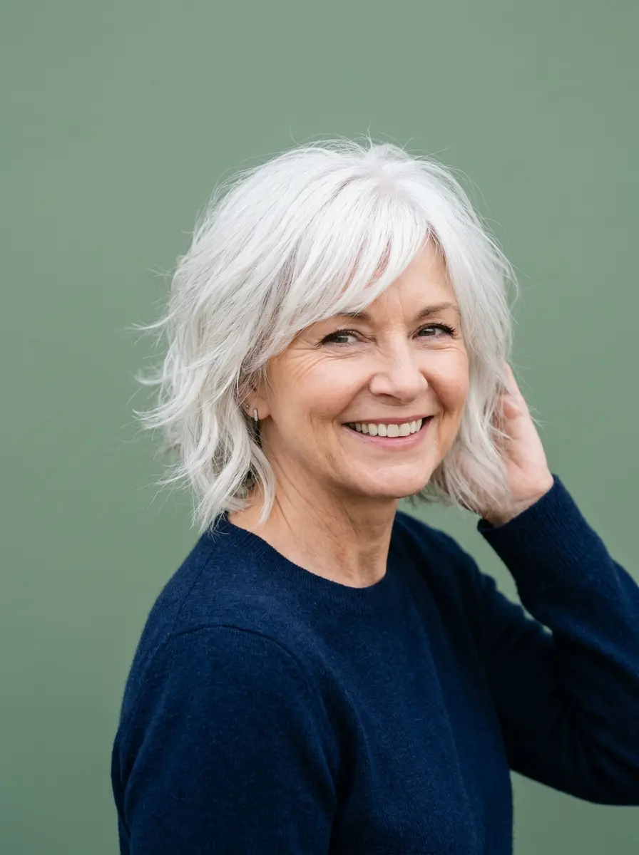 White layered bob shag 202606191613