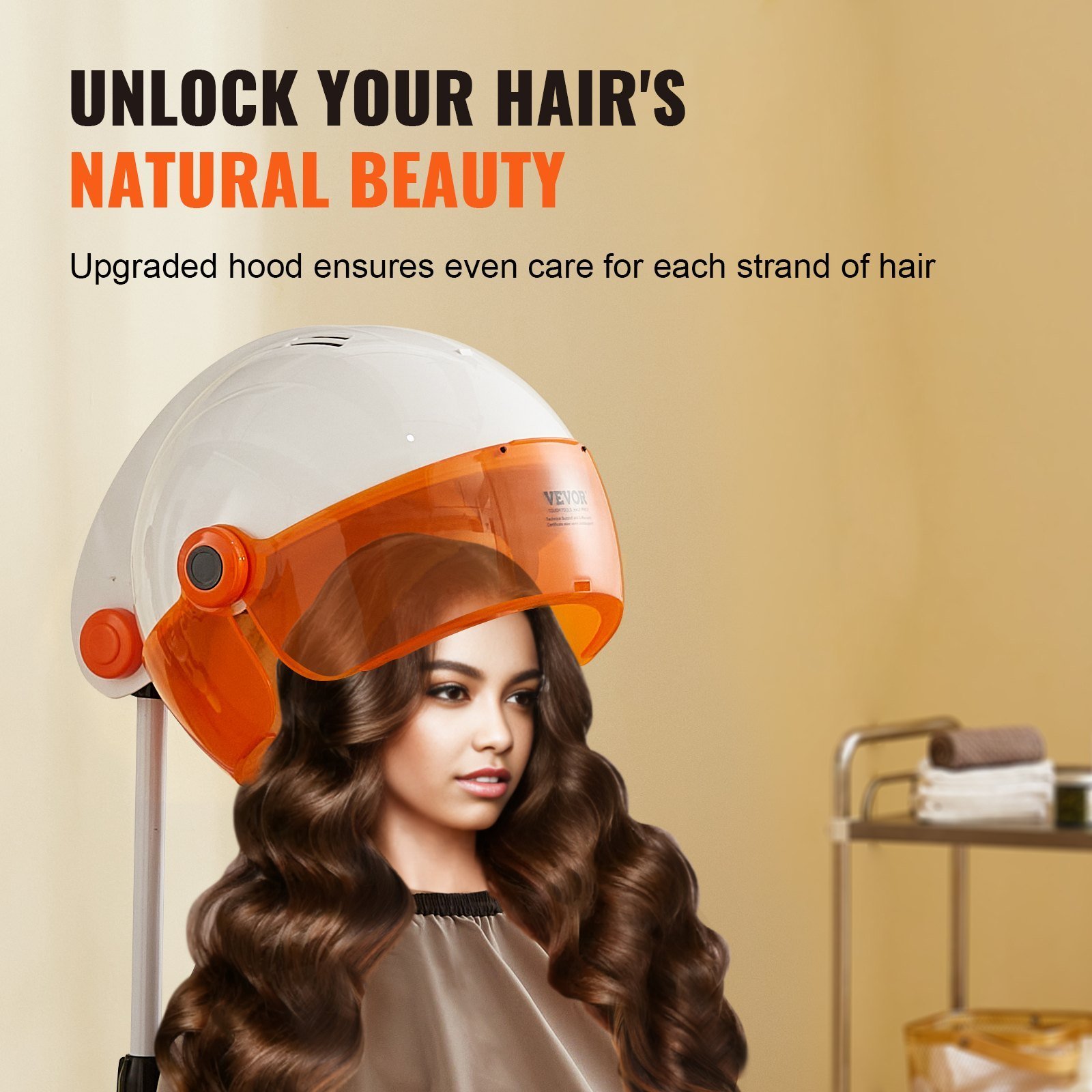 Professional Hooded Dryer, 1875W High-Power Bonnet Hair Dryer, Sit Under Hair Dryer With Timer, 3 Temp Settings & Wind Speed, Floor Standing Rolling Base With Wheels For Beauty Salon Home Spa 20 Professional Hooded Dryer, 1875W High-Power Bonnet Hair Dryer, Sit Under Hair Dryer With Timer, 3 Temp Settings & Wind Speed, Floor Standing Rolling Base With Wheels For Beauty Salon Home Spa - Image 6