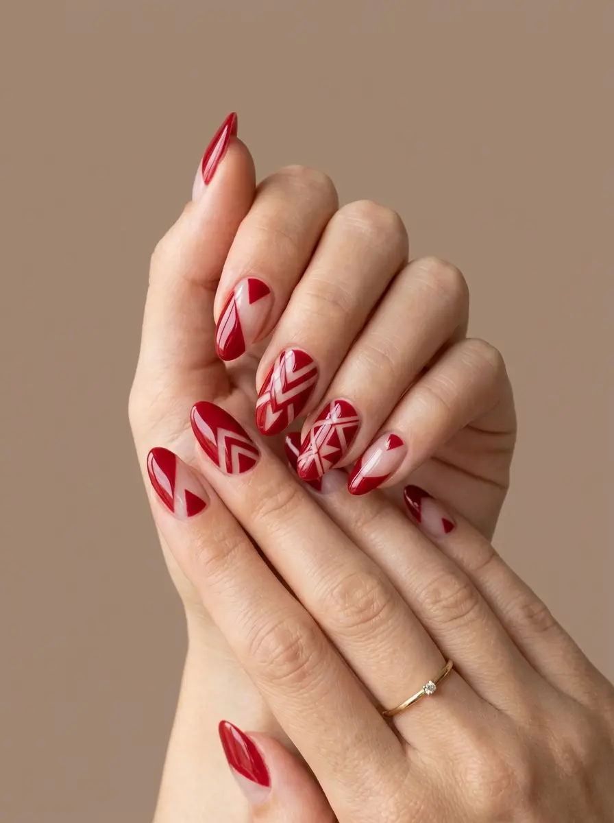 classy red nail ideas 1293