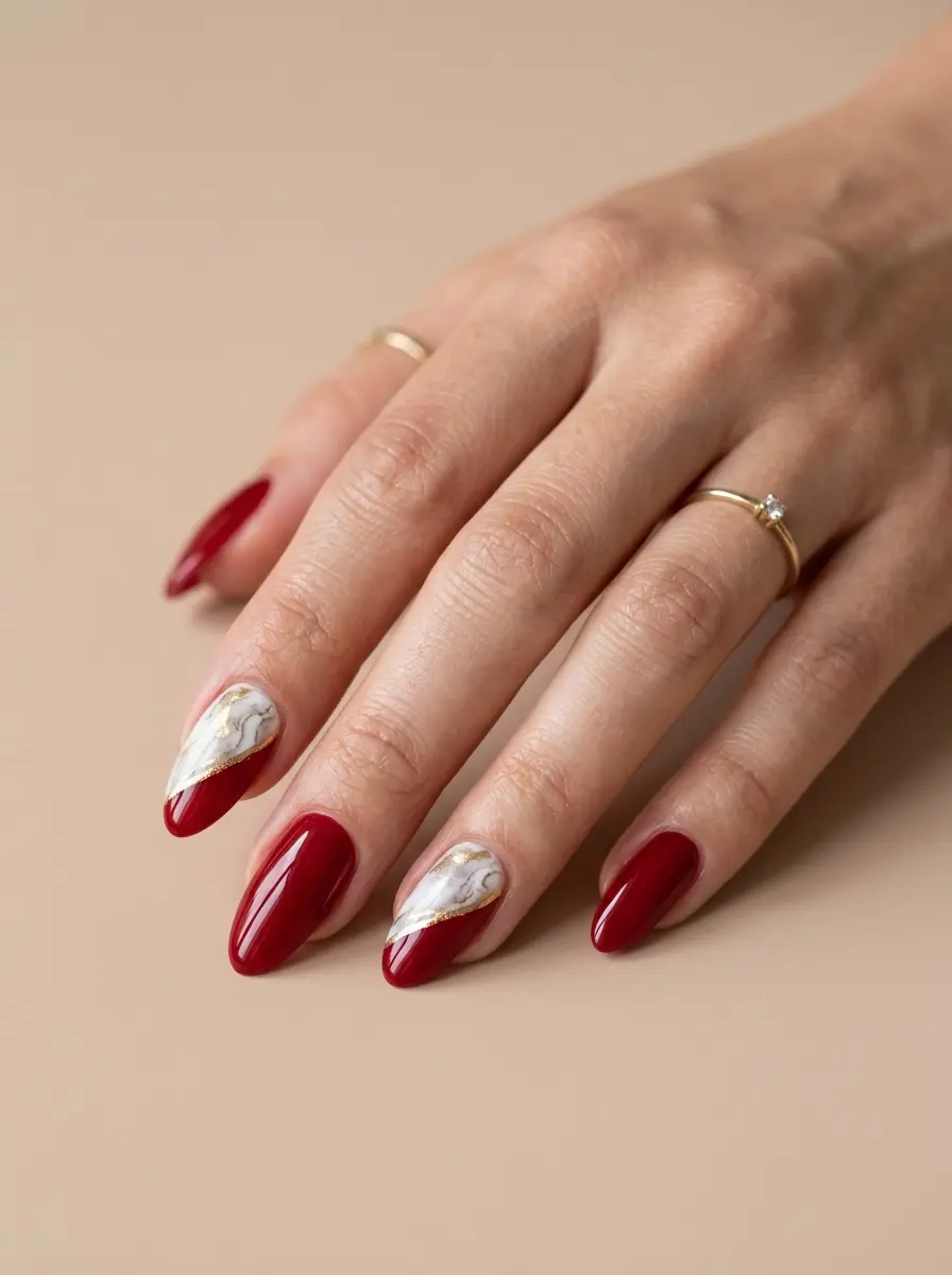 classy red nail ideas 1297
