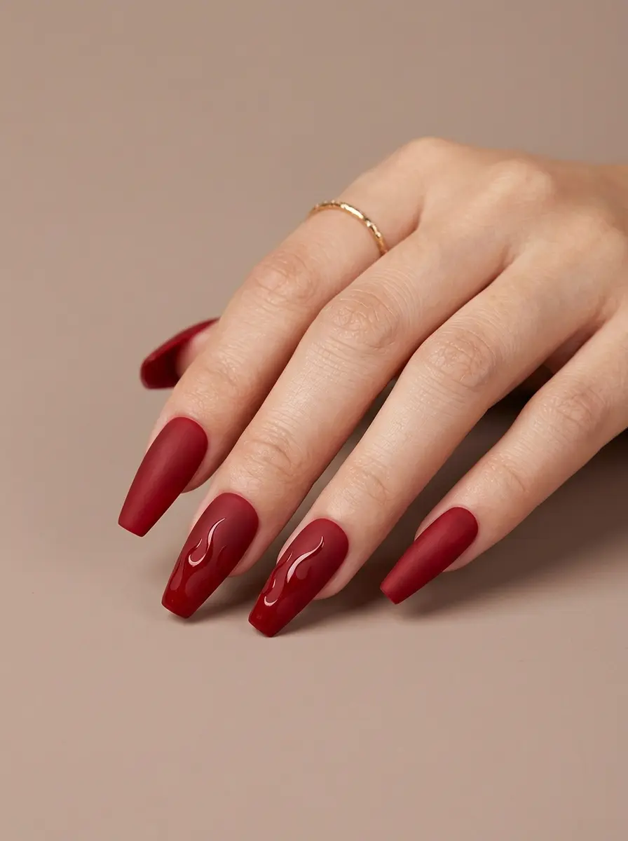 classy red nail ideas 1298