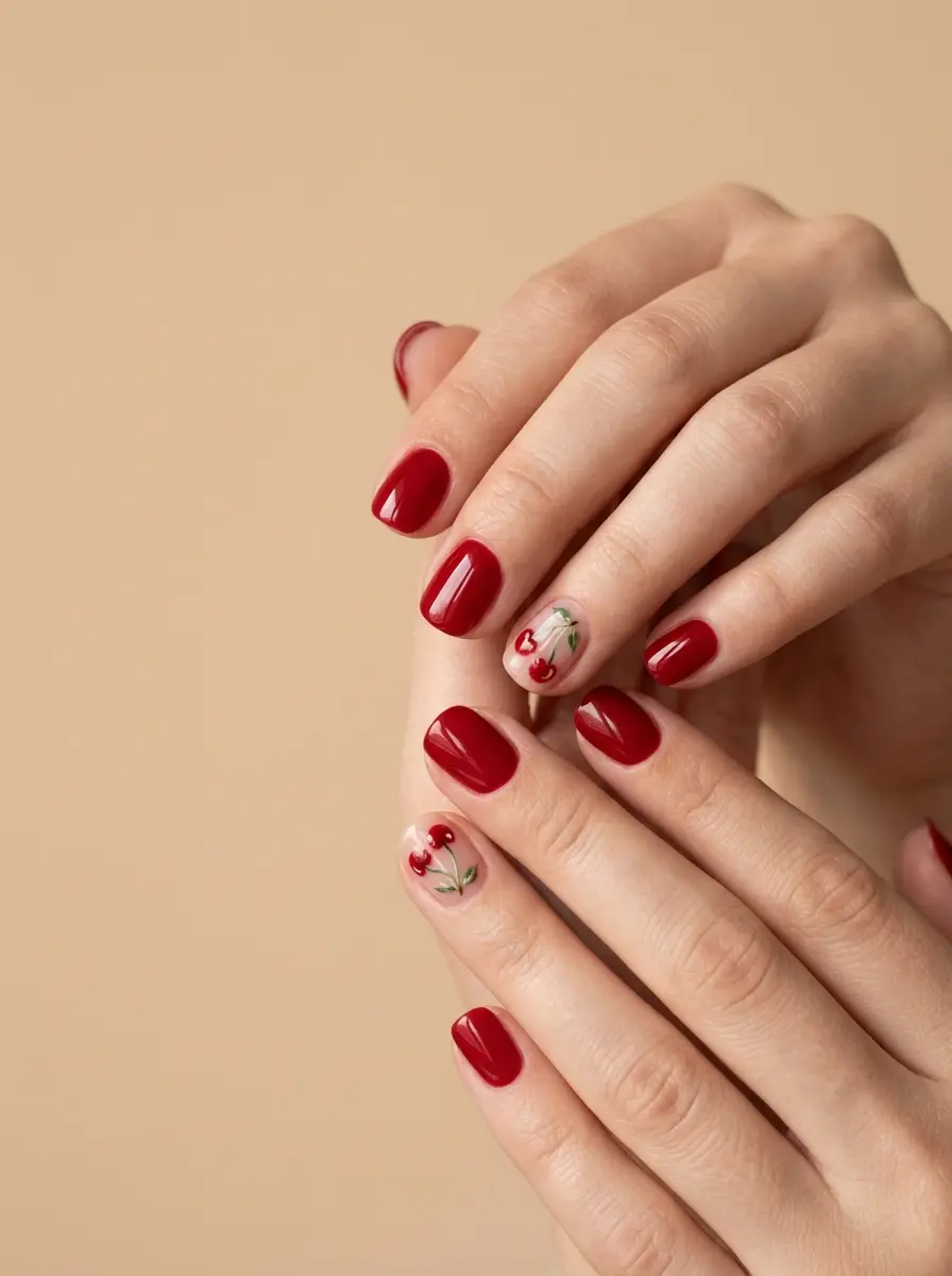 classy red nail ideas 1305