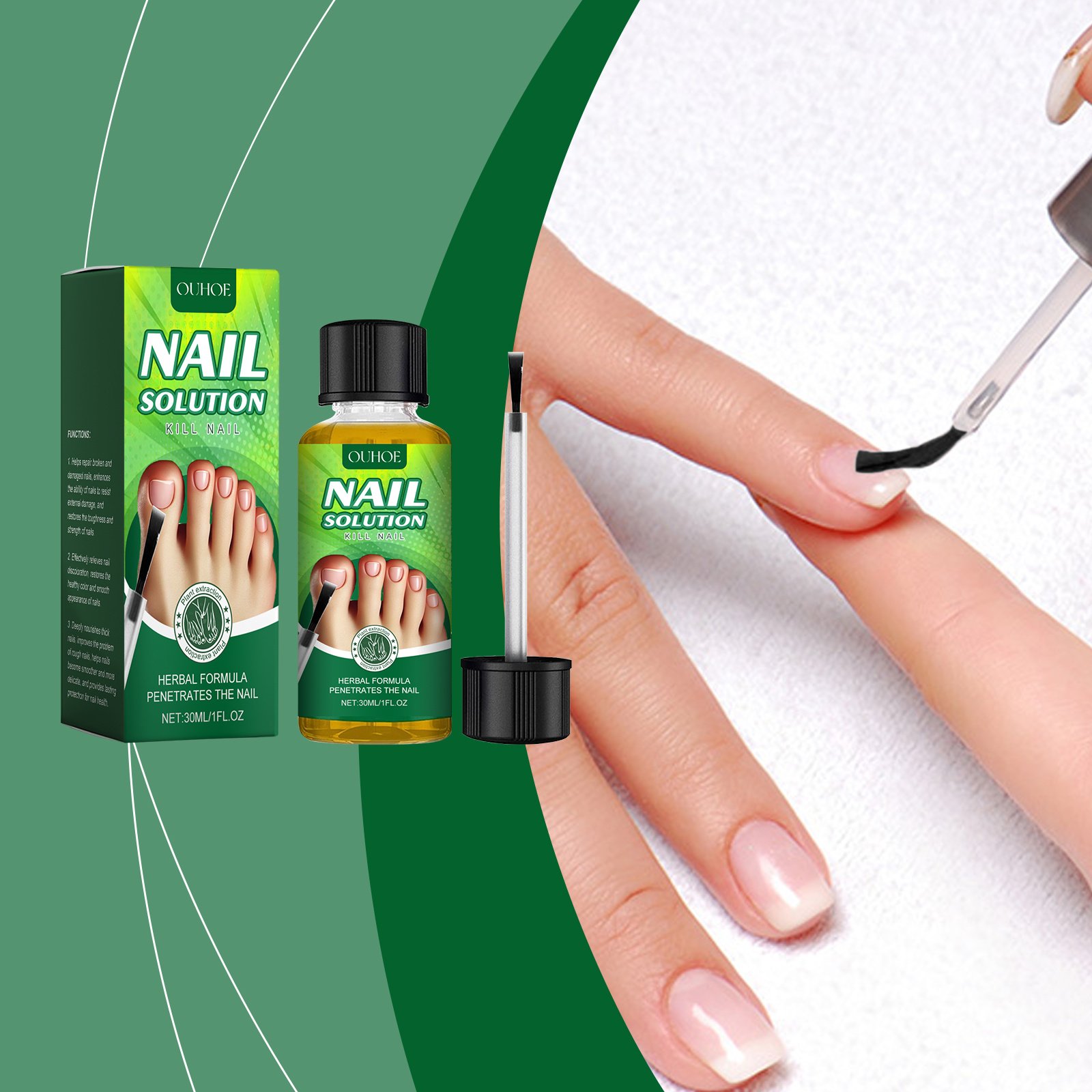 OUHOE Nail Care Solution, Gentle Repair, Clean, Nourish, Shine And Relieve Uncomfortable Nail Care Solution 3 OUHOE Nail Care Solution, Gentle Repair, Clean, Nourish, Shine And Relieve Uncomfortable Nail Care Solution - Image 3