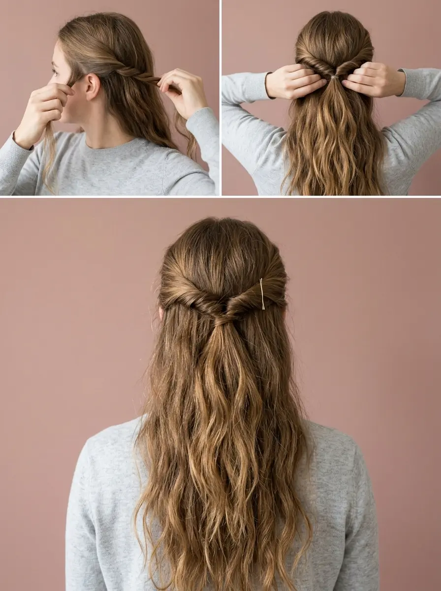 easy hairstyles for long hair that take under 10 m 1209