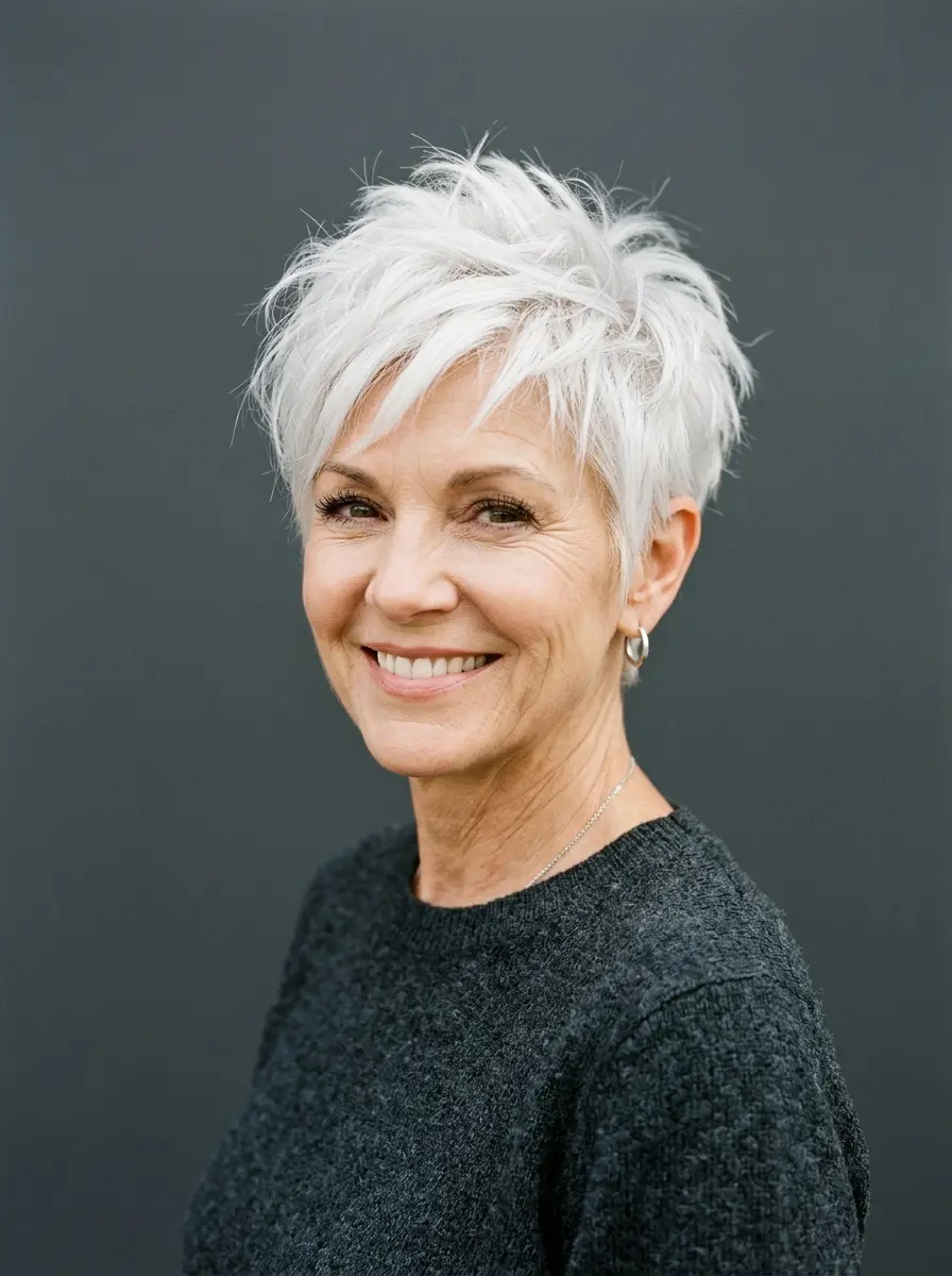 edgy choppy pixie haircuts for women over 50 with 1088