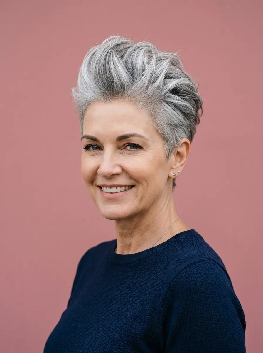 edgy choppy pixie haircuts for women over 50 with 1089