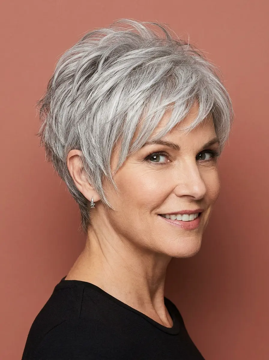 edgy choppy pixie haircuts for women over 50 with 1090