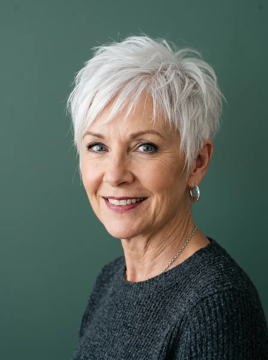 edgy choppy pixie haircuts for women over 50 with 1092