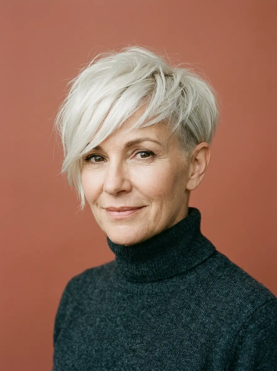 edgy choppy pixie haircuts for women over 50 with 1095