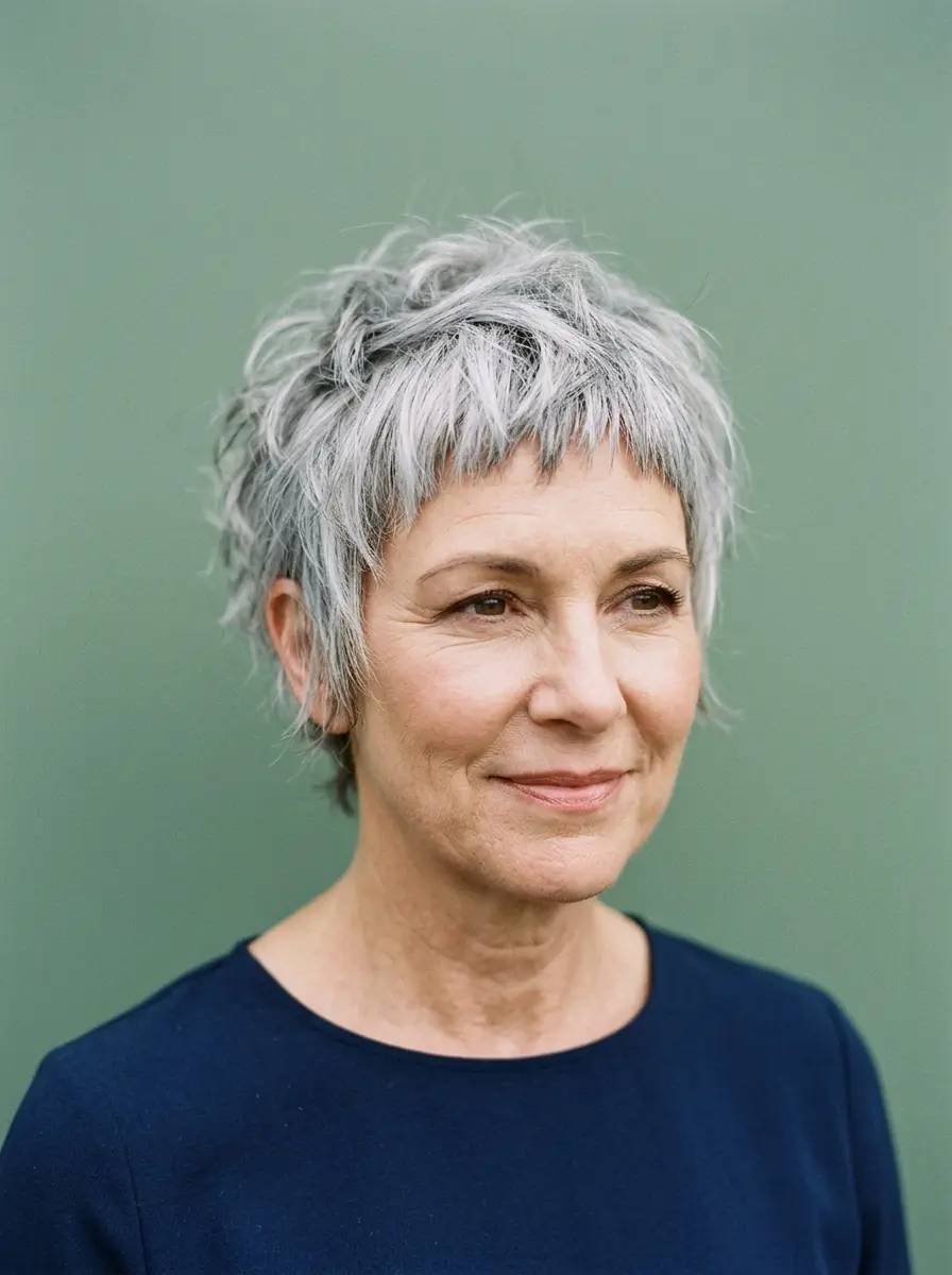 edgy choppy pixie haircuts for women over 50 with 1096
