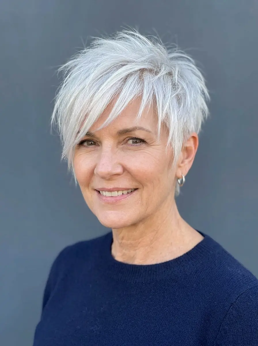 edgy choppy pixie haircuts for women over 50 with 1097
