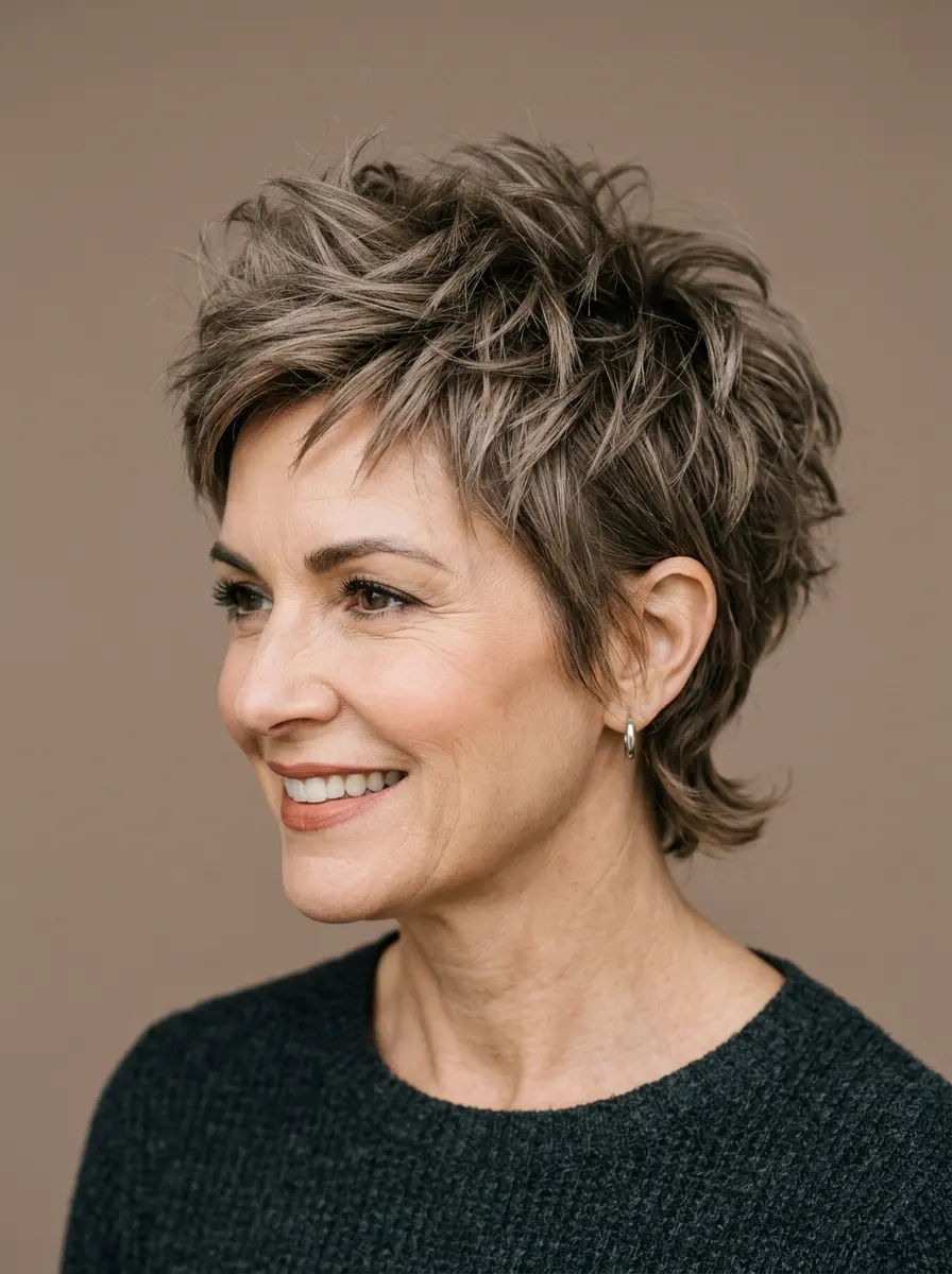 edgy choppy pixie haircuts for women over 50 with 1099