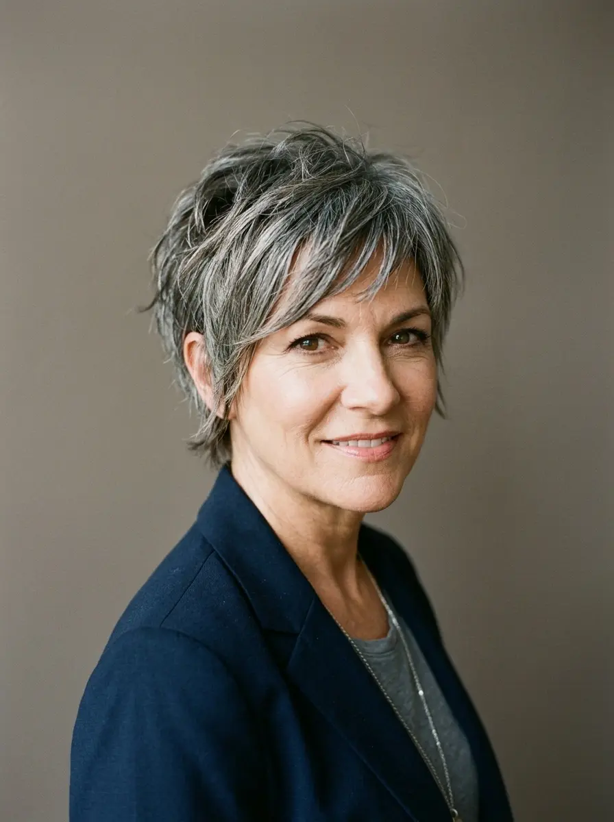 edgy choppy pixie haircuts for women over 50 with 1101