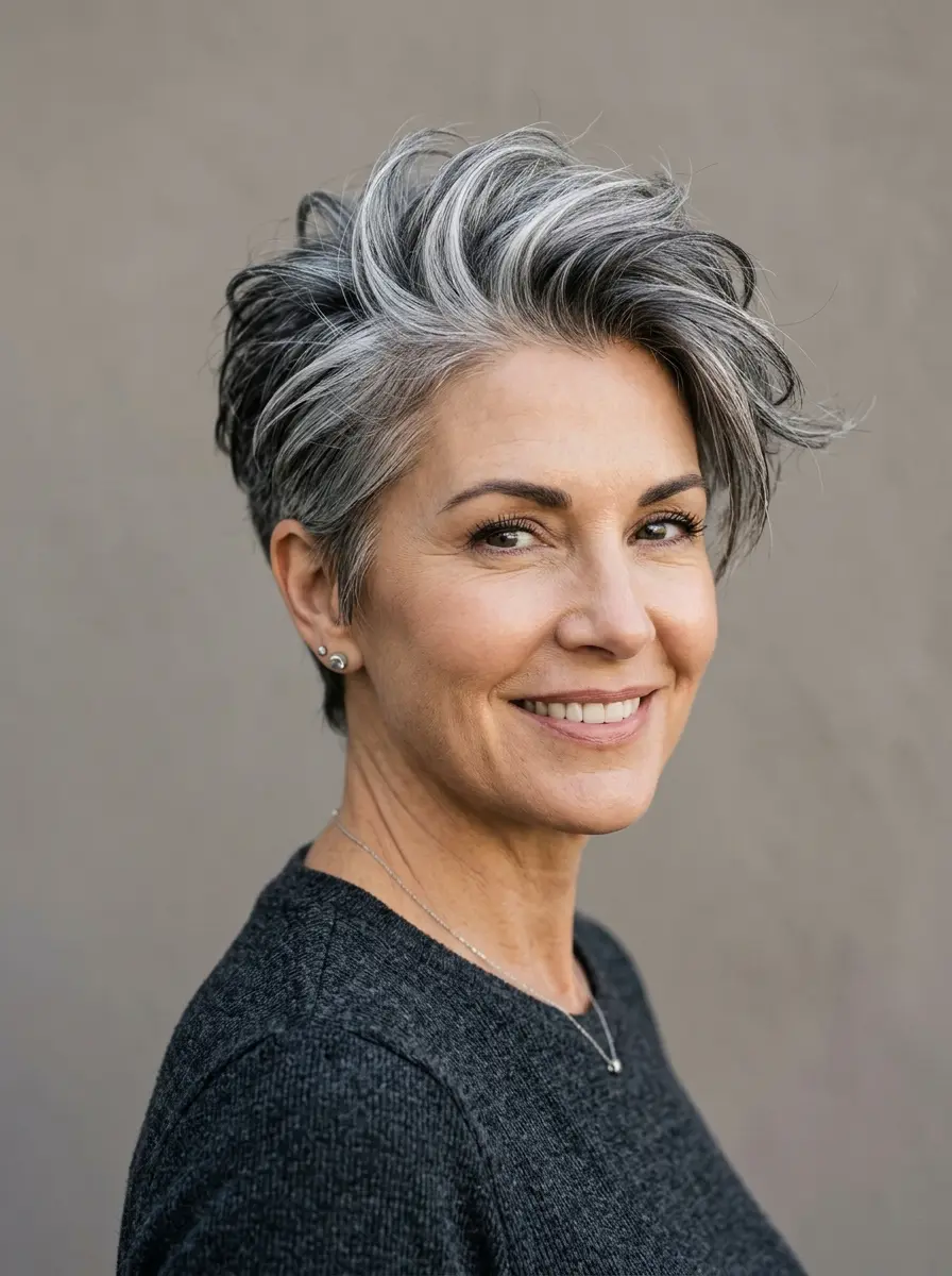 edgy choppy pixie haircuts for women over 50 with 1102