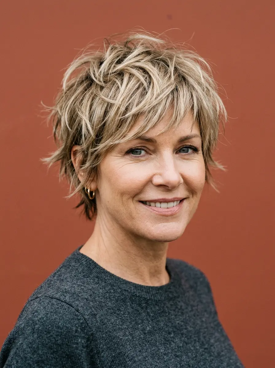 edgy choppy pixie haircuts for women over 50 with 1107