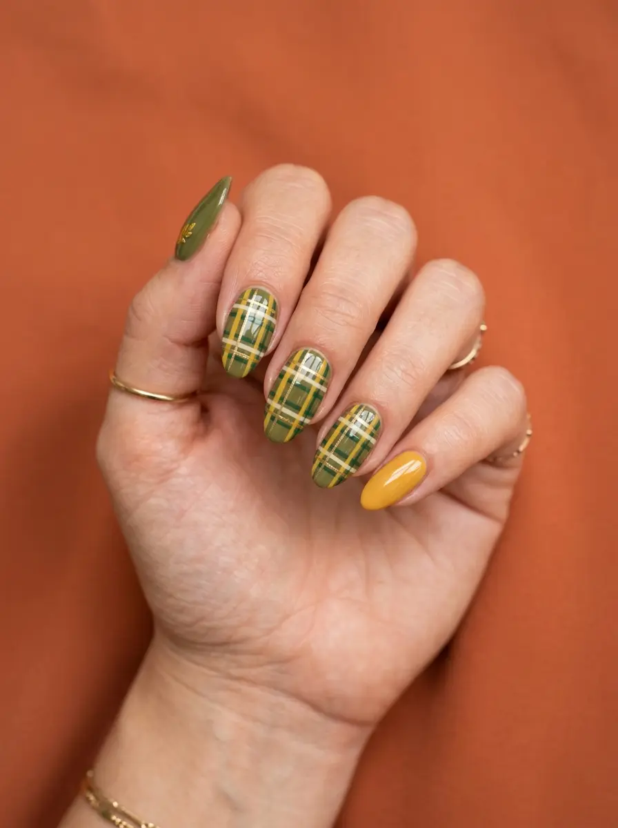 fall nail ideas so pretty plaids 1238