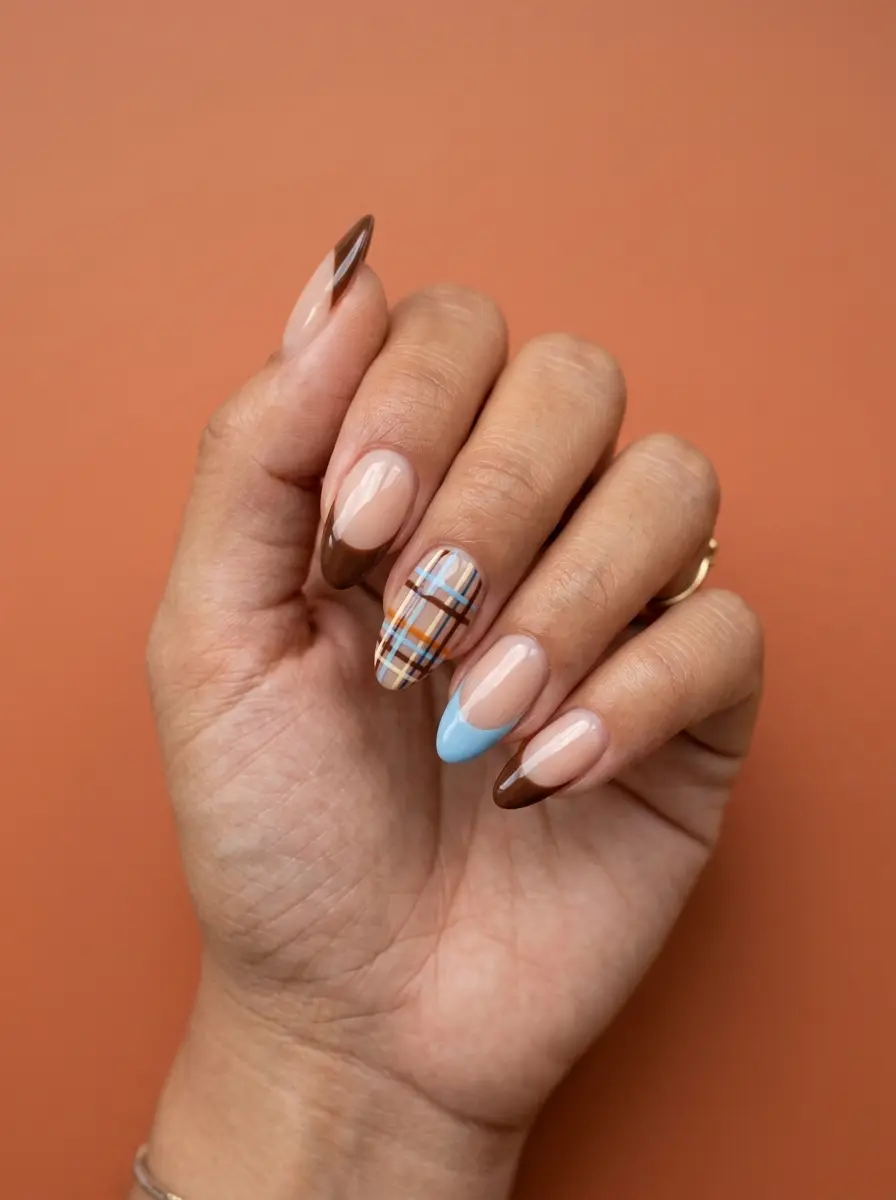 fall nail ideas so pretty plaids 1239