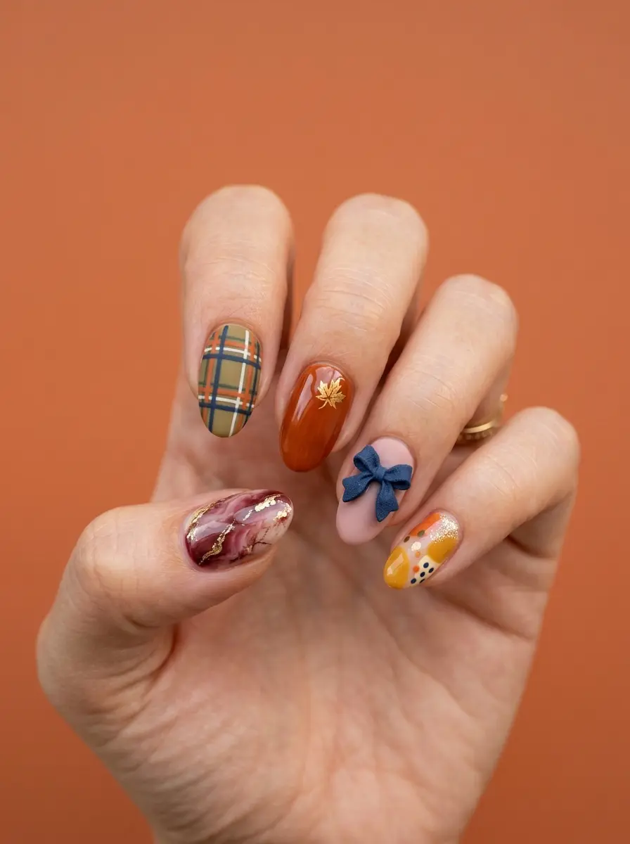 fall nail ideas so pretty plaids 1245