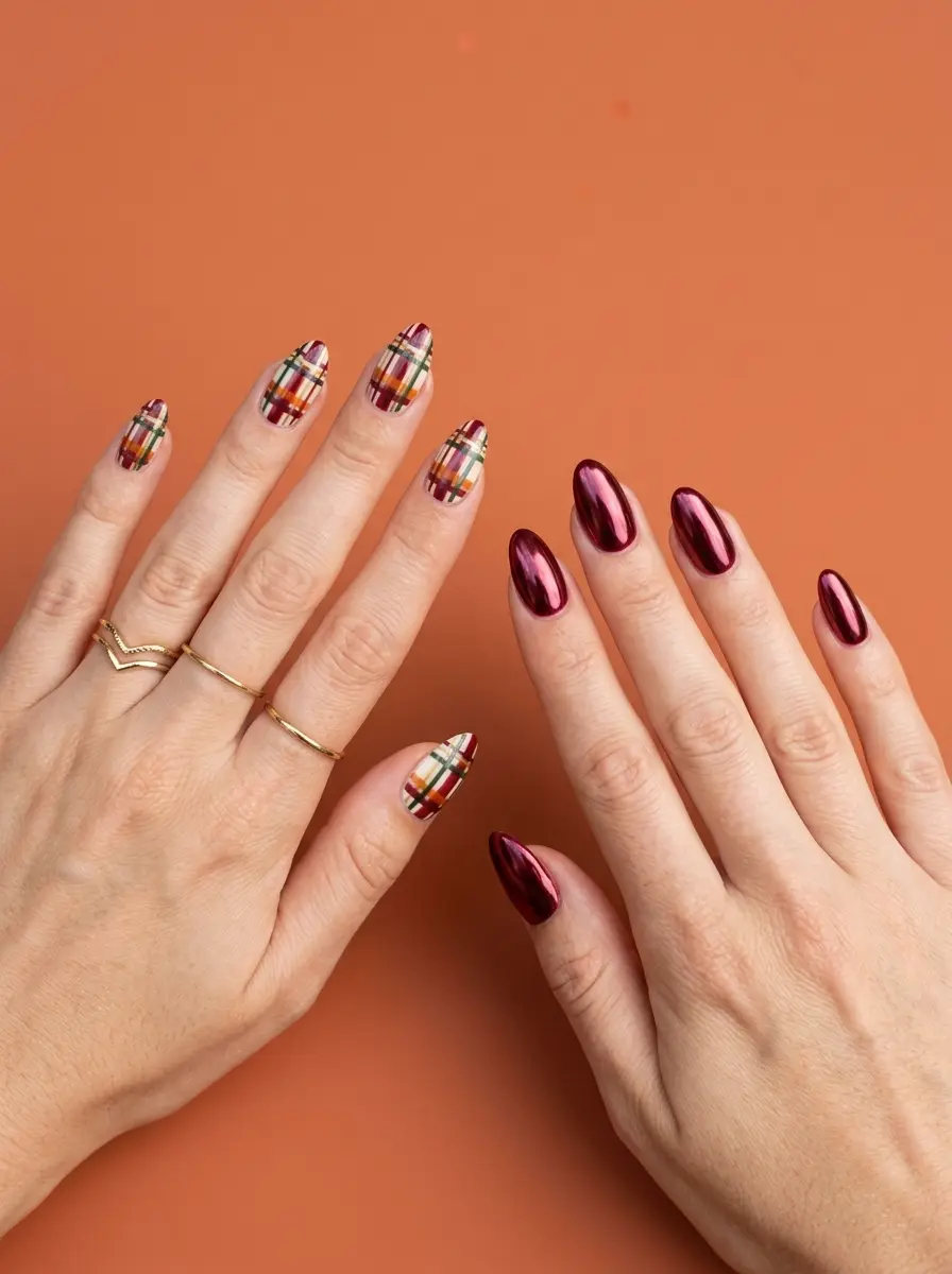 fall nail ideas so pretty plaids 1248