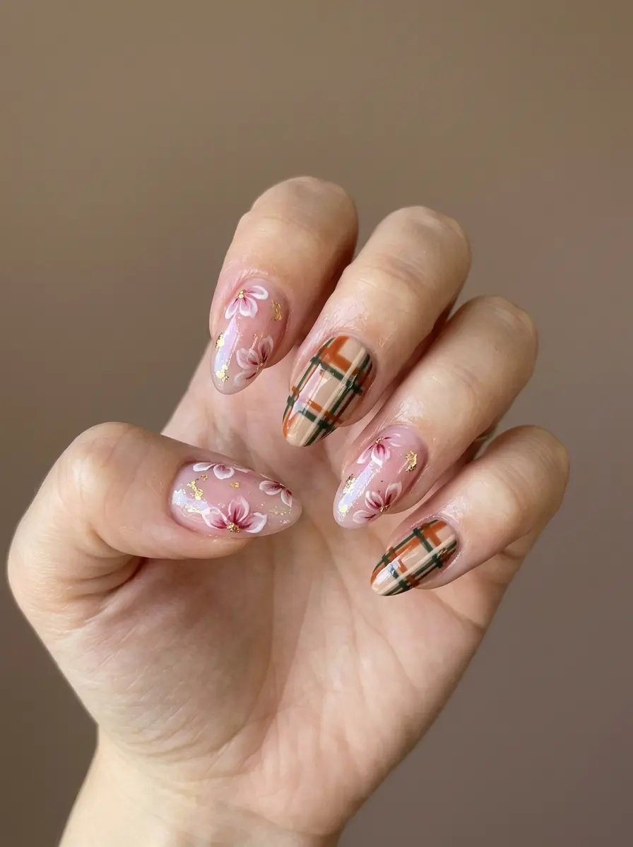 fall nail ideas so pretty plaids 1249