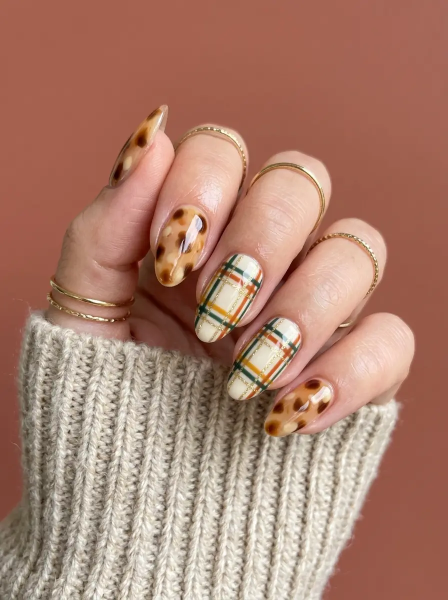 fall nail ideas so pretty plaids 1250