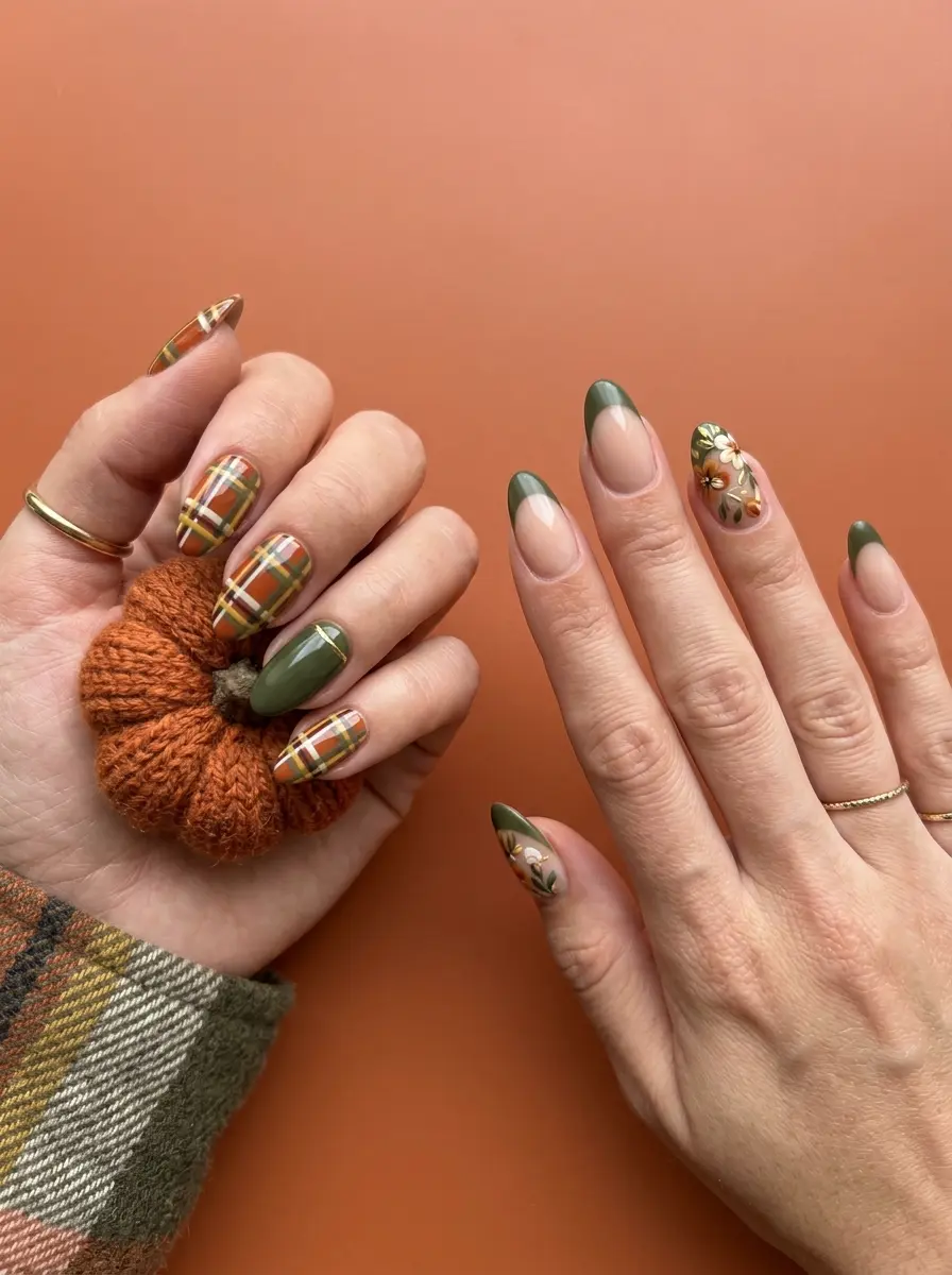 fall nail ideas so pretty plaids 1251