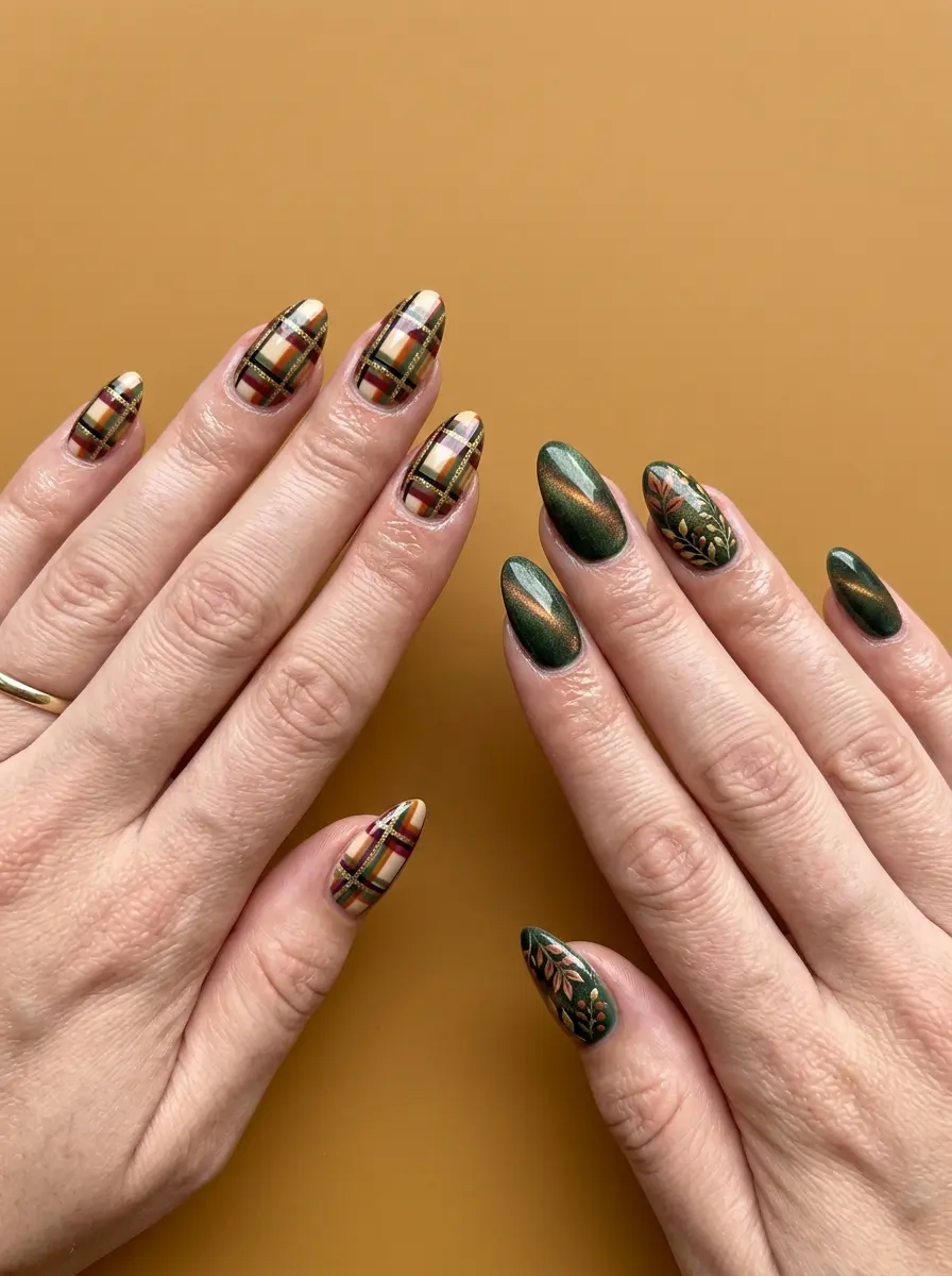 fall nail ideas so pretty plaids 1252