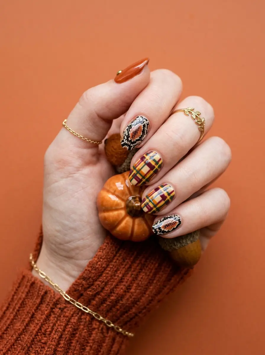 fall nail ideas so pretty plaids 1254