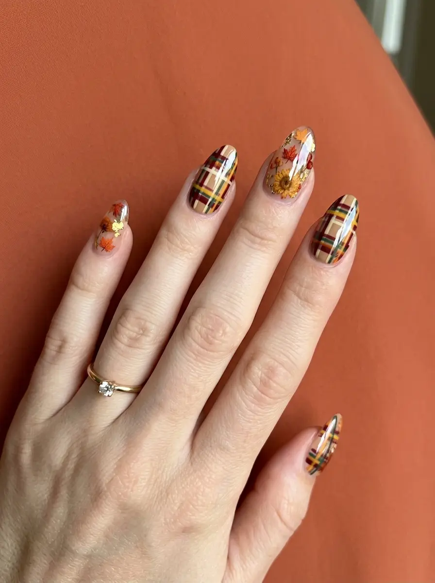 fall nail ideas so pretty plaids 1255