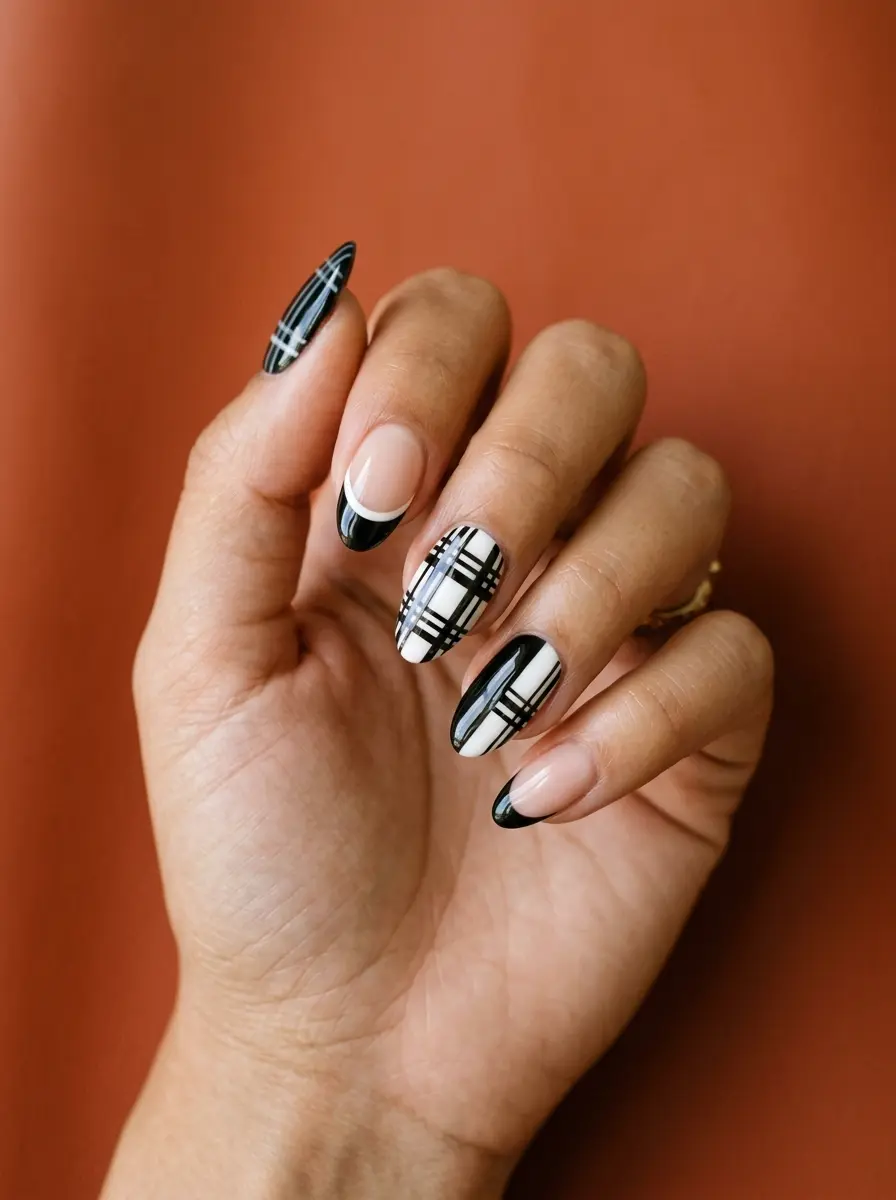 fall nail ideas so pretty plaids 1256