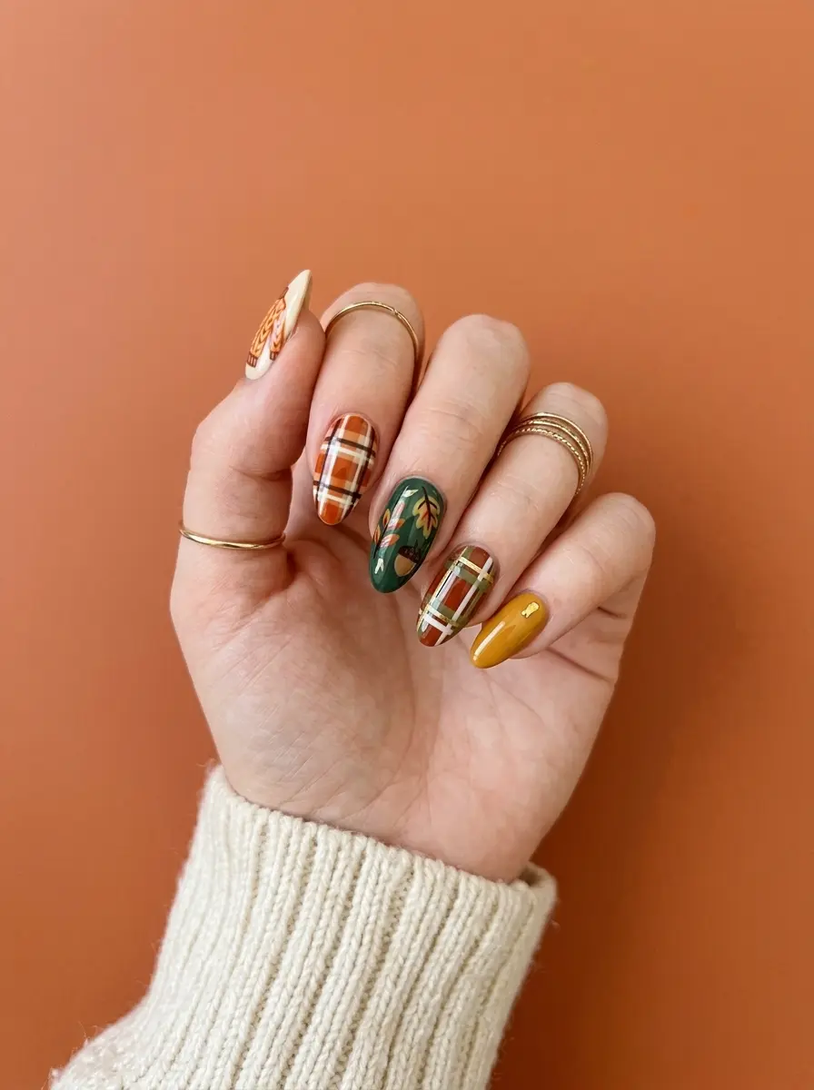 fall nail ideas so pretty plaids 1261