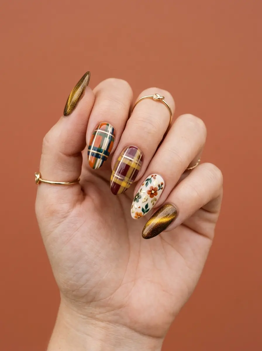 fall nail ideas so pretty plaids 1263