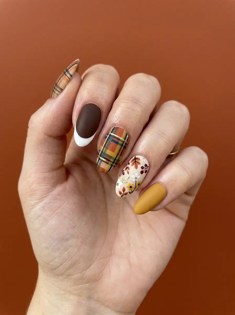 fall nail ideas so pretty plaids 1264