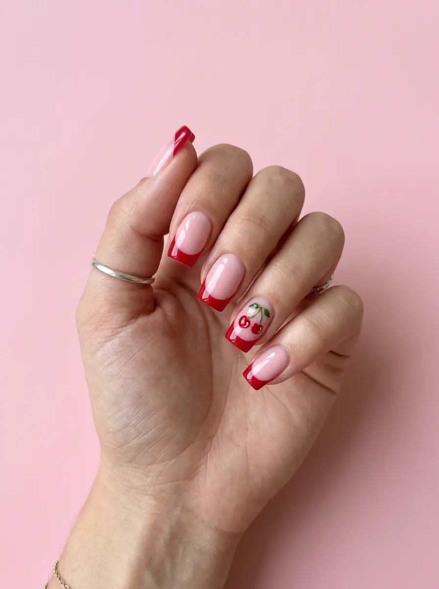 22 Pink Cherry Nail Ideas That Are Sweet, Glossy, and Easy to Wear 2 pink cherry nail ideas 1312