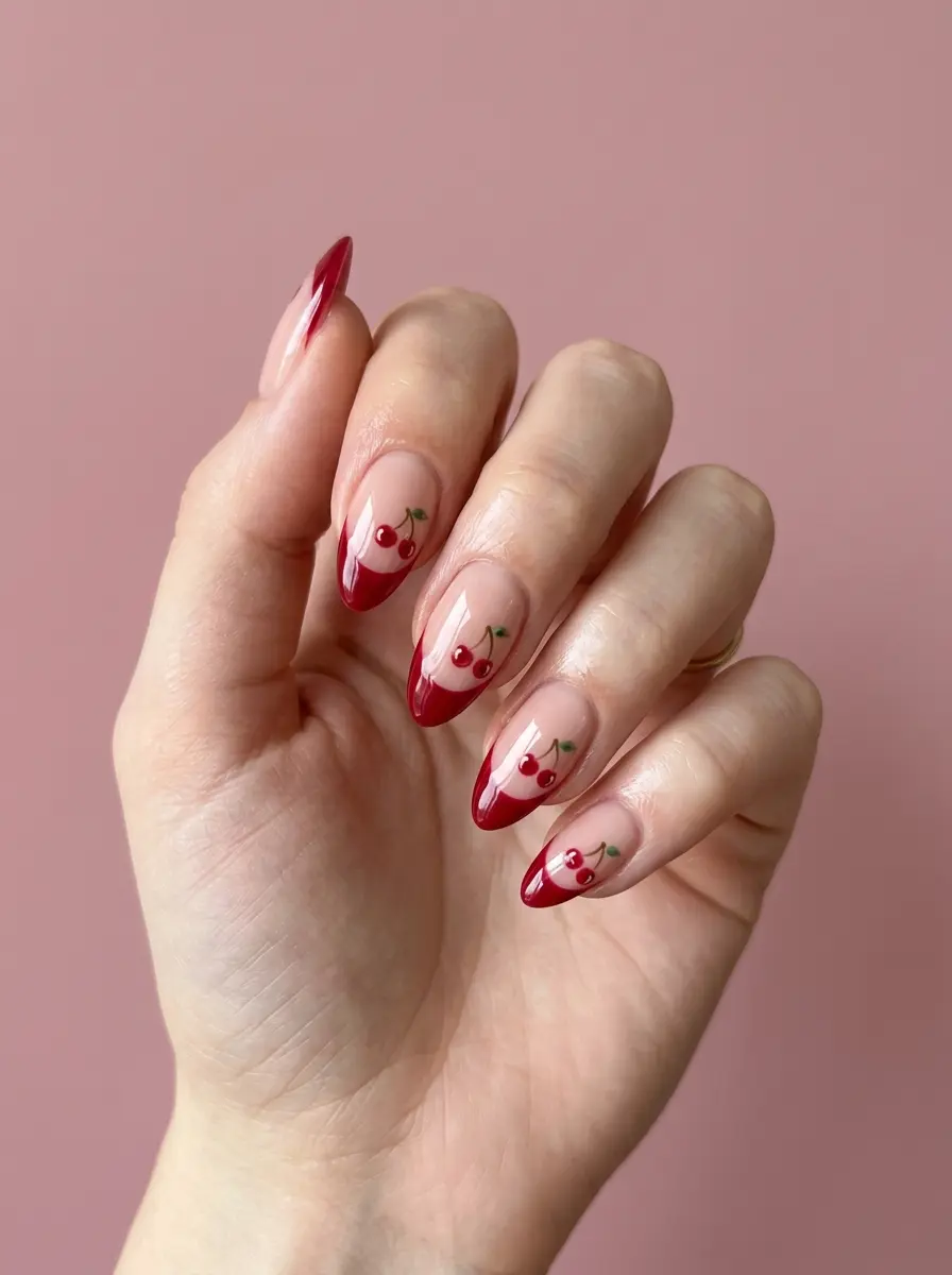 22 Pink Cherry Nail Ideas That Are Sweet, Glossy, and Easy to Wear 11 pink cherry nail ideas 1321