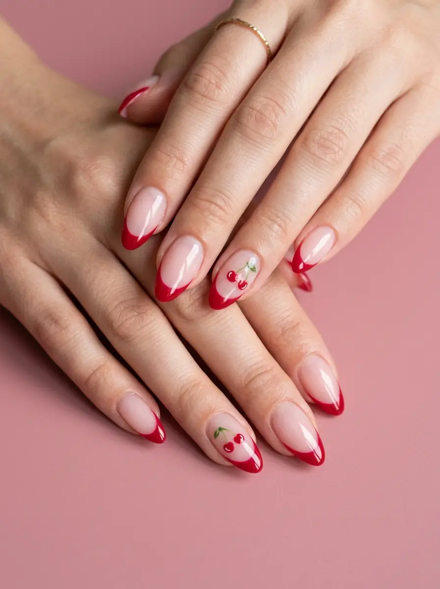22 Pink Cherry Nail Ideas That Are Sweet, Glossy, and Easy to Wear 18 pink cherry nail ideas 1328