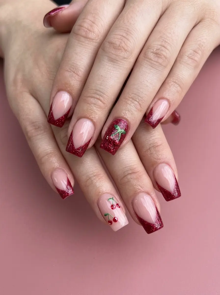22 Pink Cherry Nail Ideas That Are Sweet, Glossy, and Easy to Wear 22 pink cherry nail ideas 1332